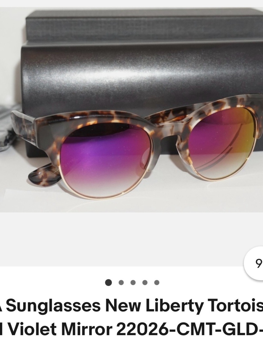 DITA Tortoise Sunglasses with Violet Mirror Lenses